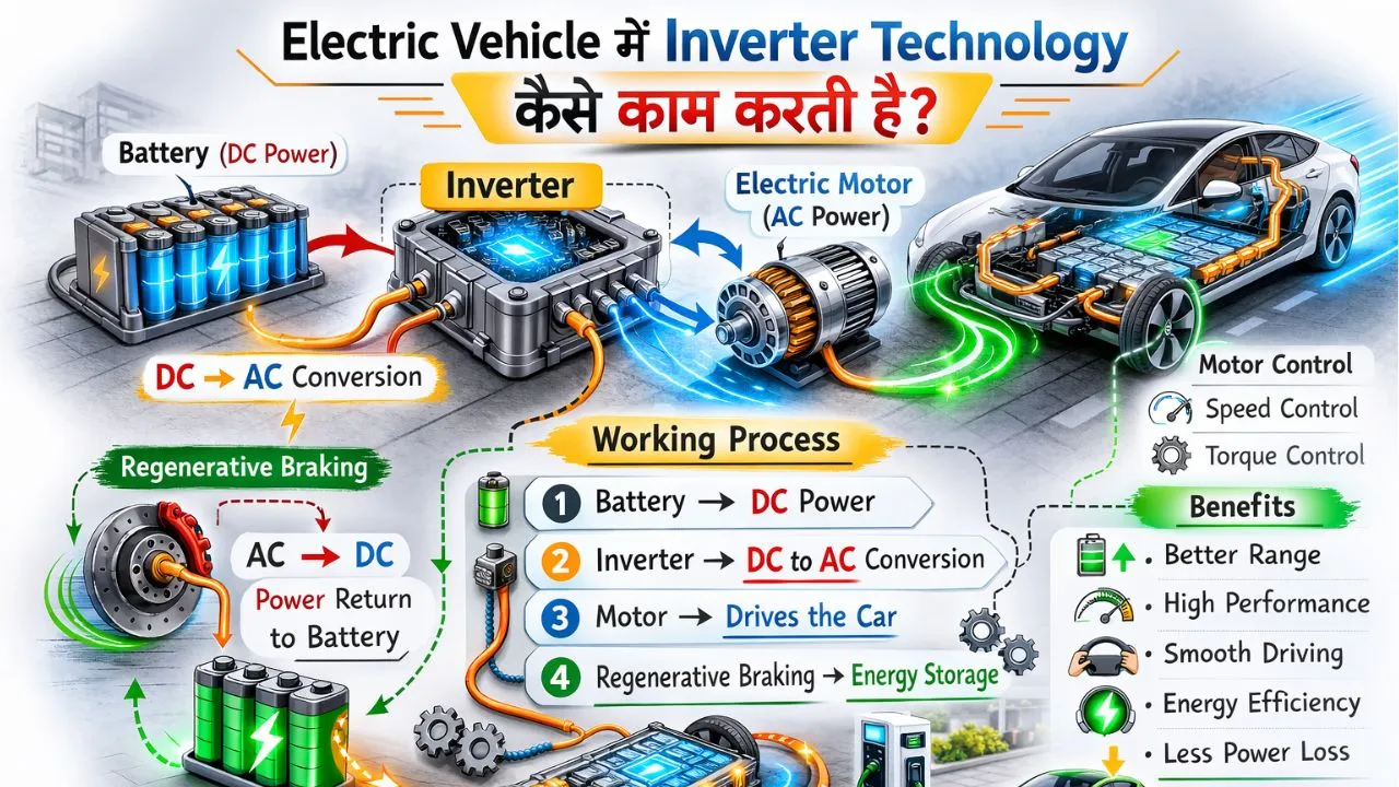 Electric Vehicle में Inverter Technology कैसे काम करती है