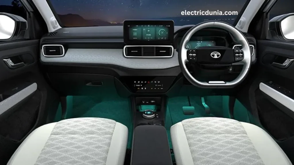 Tata Punch EV interior touchscreen system